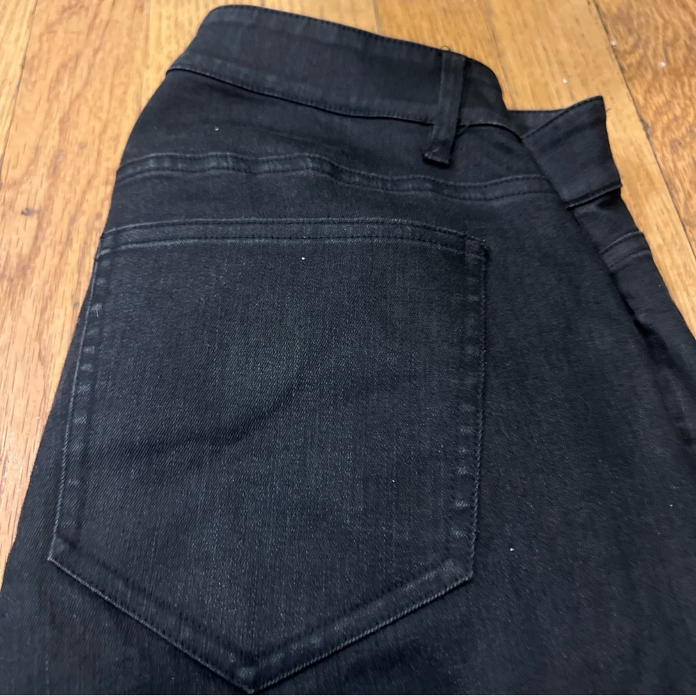 Eileen Fisher Skinny Jeans Organic Cotton Black Coated Size 2 Straight Leg - Picture 6 of 8